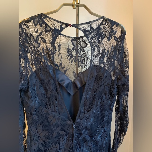 Vintage new leaf lace tulle black dress dance party whimsy goth moody 90’s 80’s - Picture 7 of 9